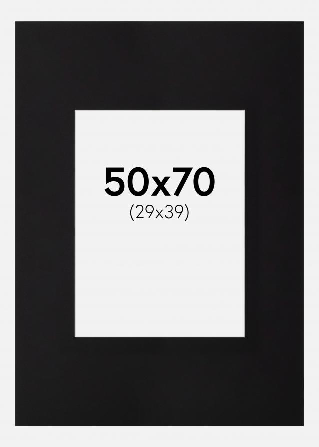 Paspartú XL Negro (Borde interior blanco) 50x70 cm (29x39)