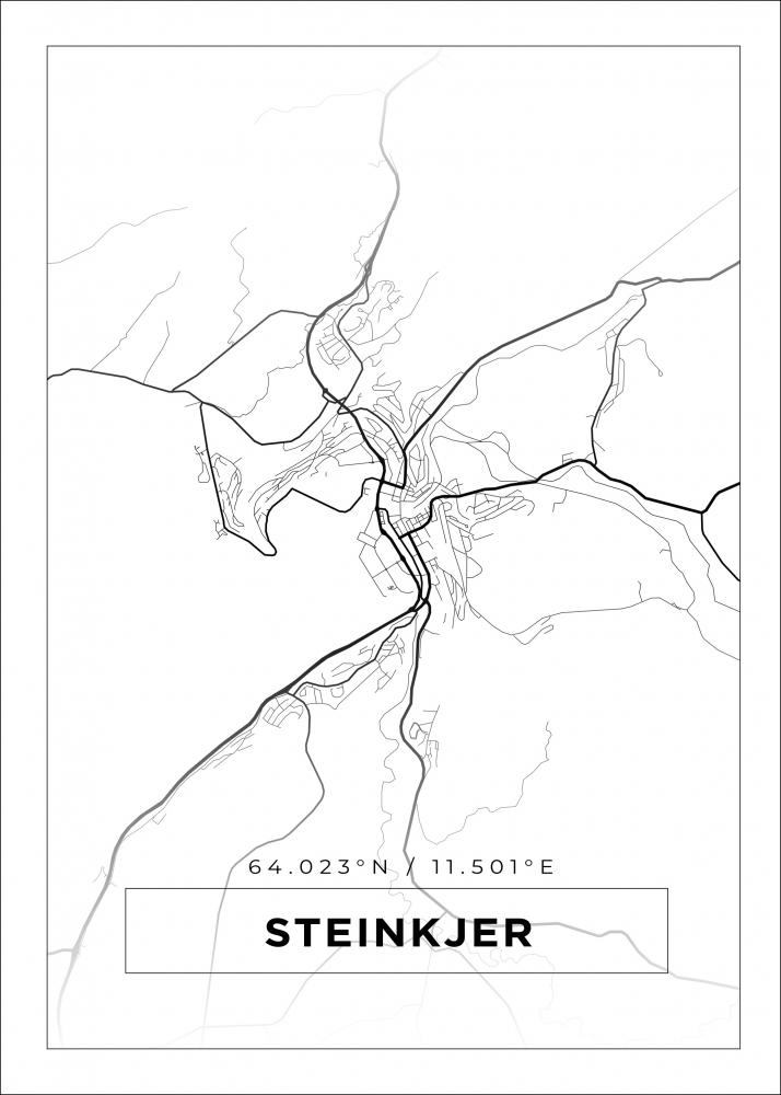 Mapa - Steinkjer - Cartel blanco