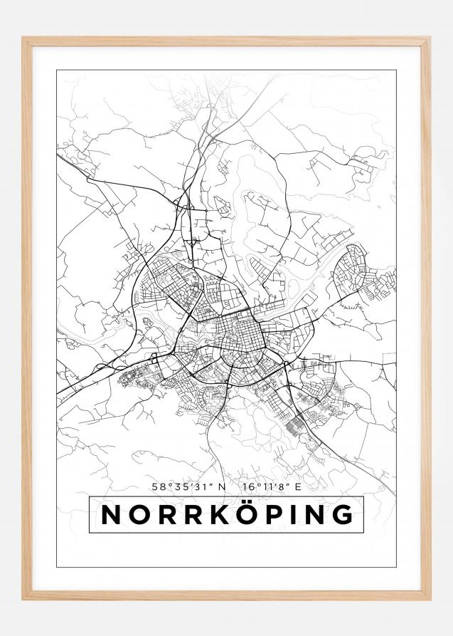 Mapa - Norrköping - Cartel Blanco