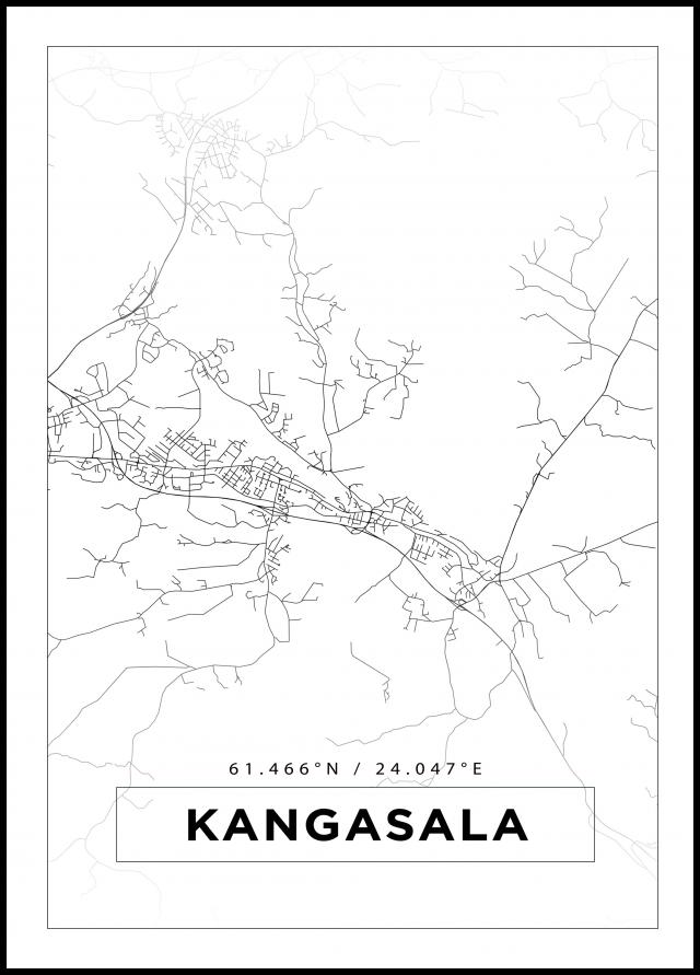 Mapa - Kangasala - Cartel Blanco