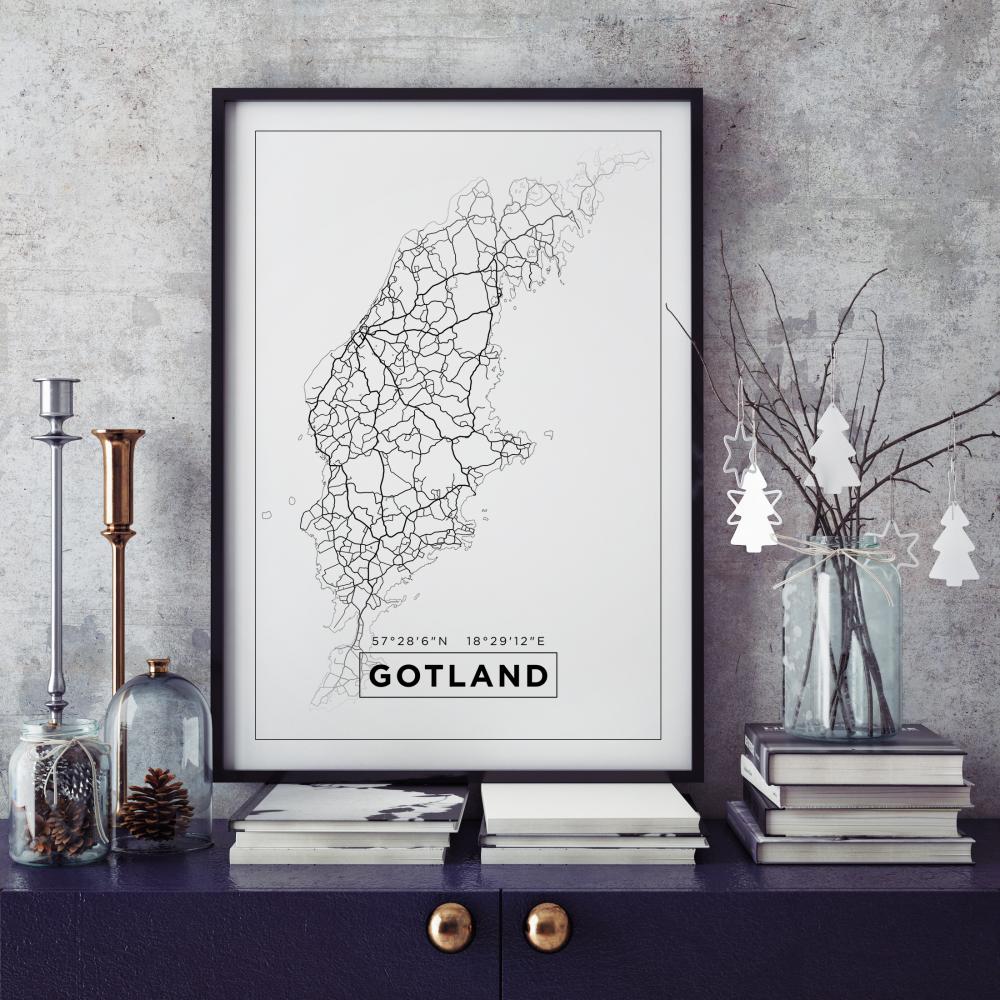 Mapa - Gotland - Cartel Blanco