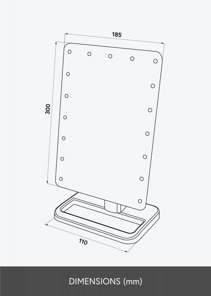 KAILA Espejo tocador LED con altavoces Bluetooth Blanco 18x30 cm