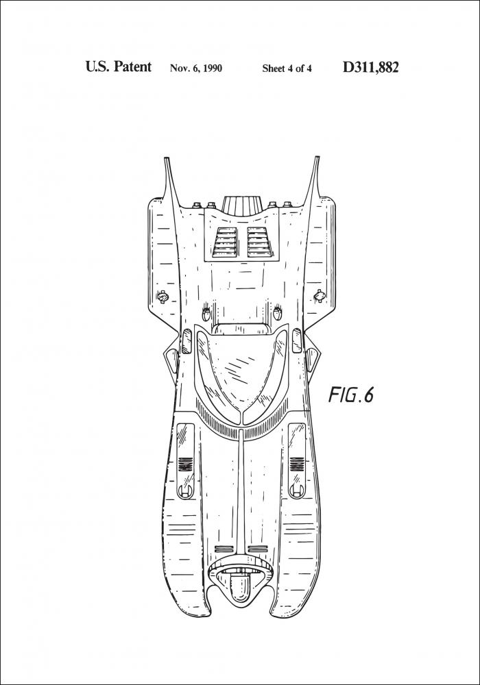 Dibujo de patente - Batman - Batmobile 1990 IIII Pster