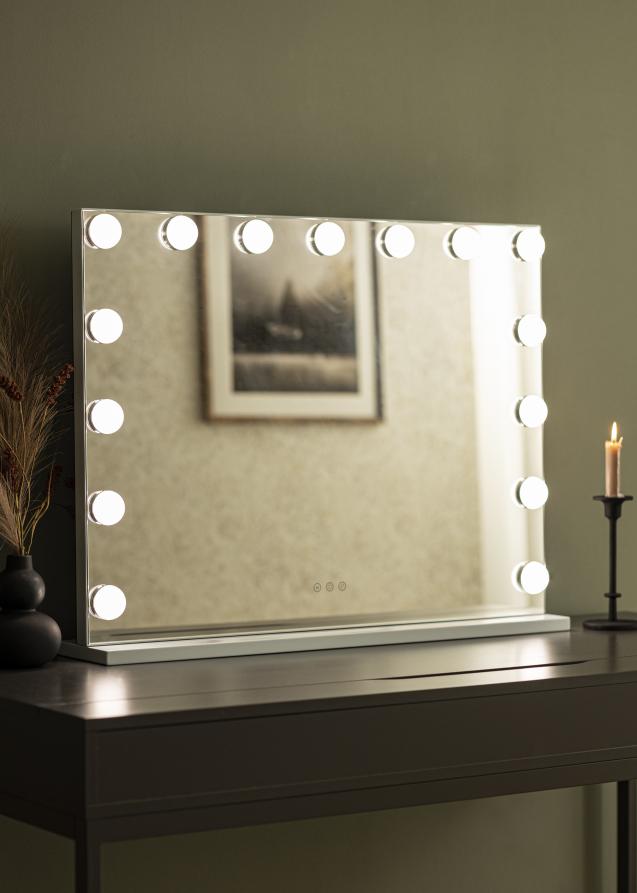 KAILA Espejo tocador Vanity LED 15 Blanco 80x60 cm