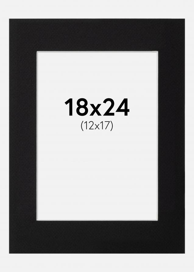 Paspartú Negro Estándar (Borde interior blanco) 18x24 cm (12x17)