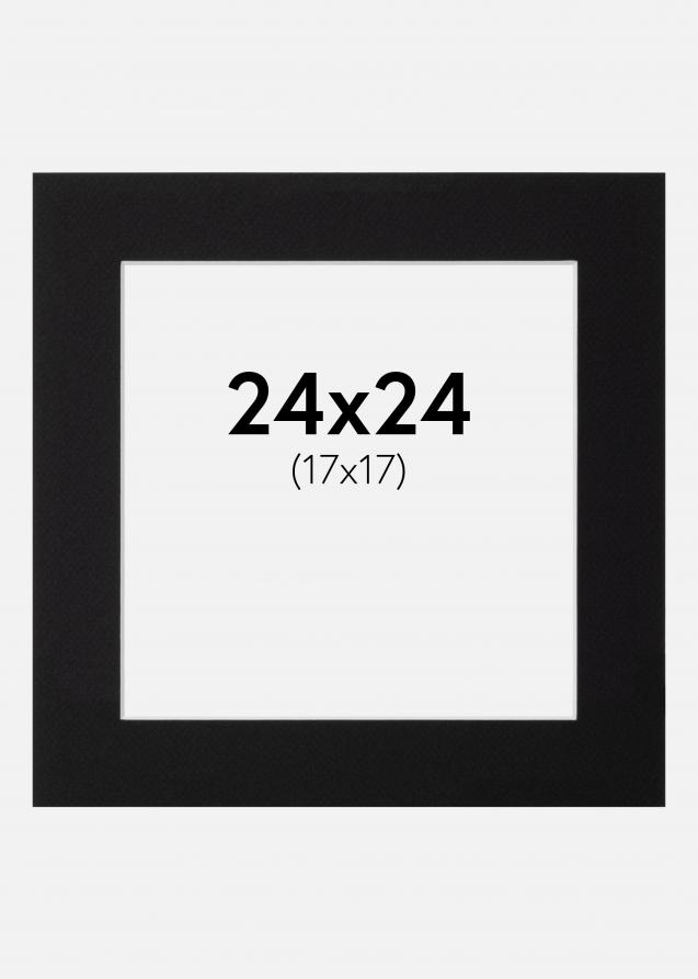 Paspartú Negro Estándar (Borde interior blanco) 24x24 cm (17x17)