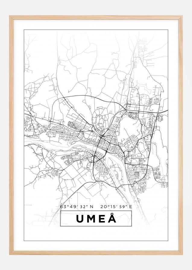 Mapa - Umeå - Cartel blanco