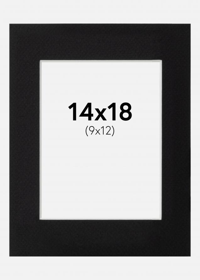Paspartú Negro Estándar (Borde interior blanco) 14x18 cm (9x12)