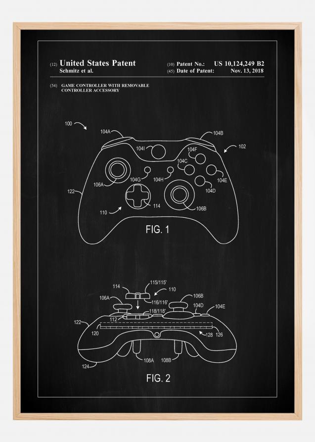 Patent Print - Game Controller III - Black Póster