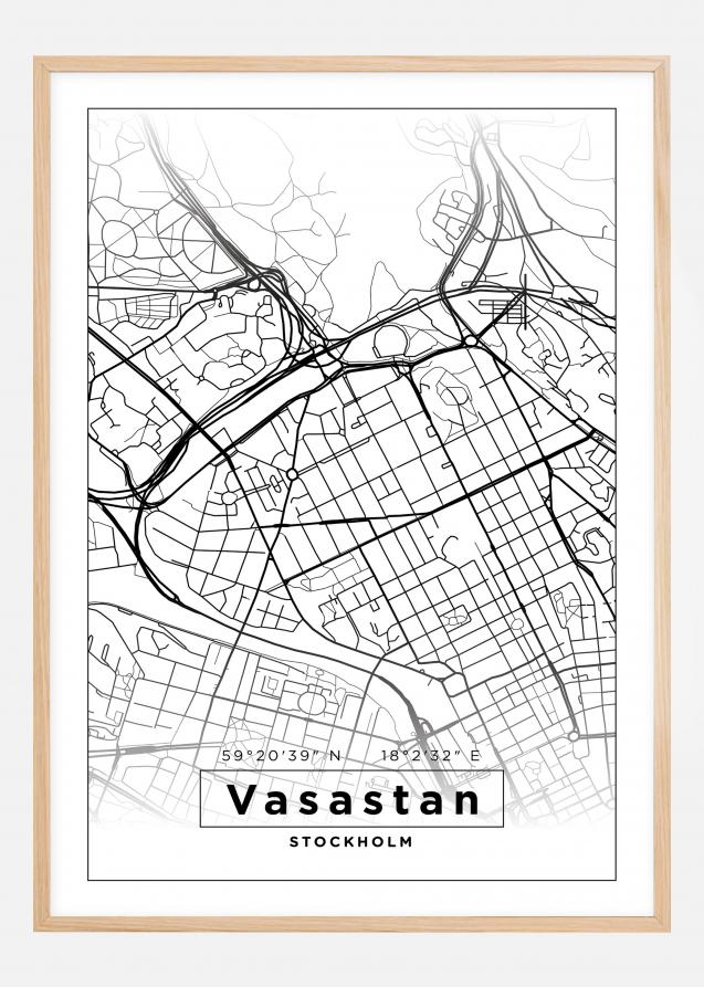 Mapa - Vasastan - Cartel blanco