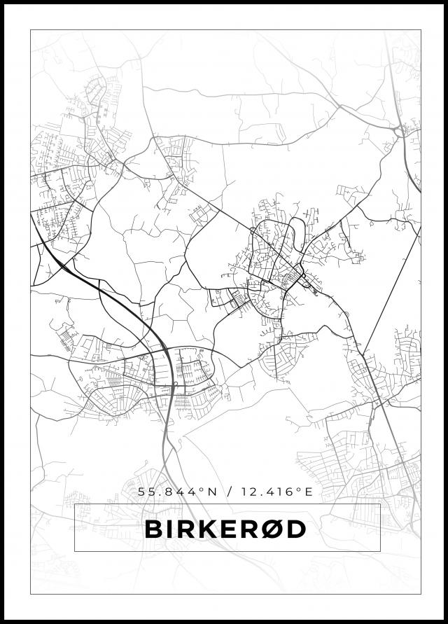 Mapa - Birkerød - Cartel blanco