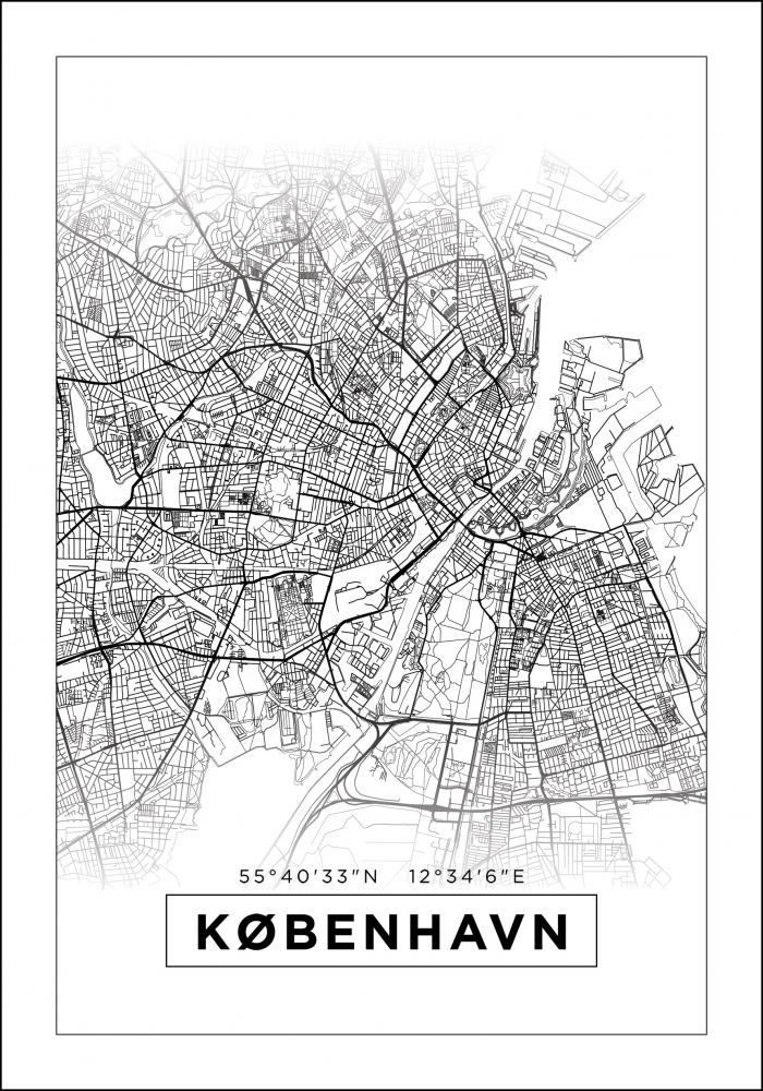 Mapa - Kbenhavn - Blanco Pster