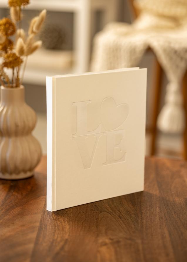 White Love Libro de firmas - 23x25 cm (176 Páginas blancas / 88 hojas)