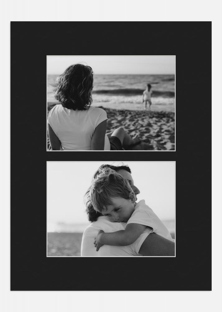 Paspart Negro 30x40 cm - Collage 2 Fotos (14x19 cm)