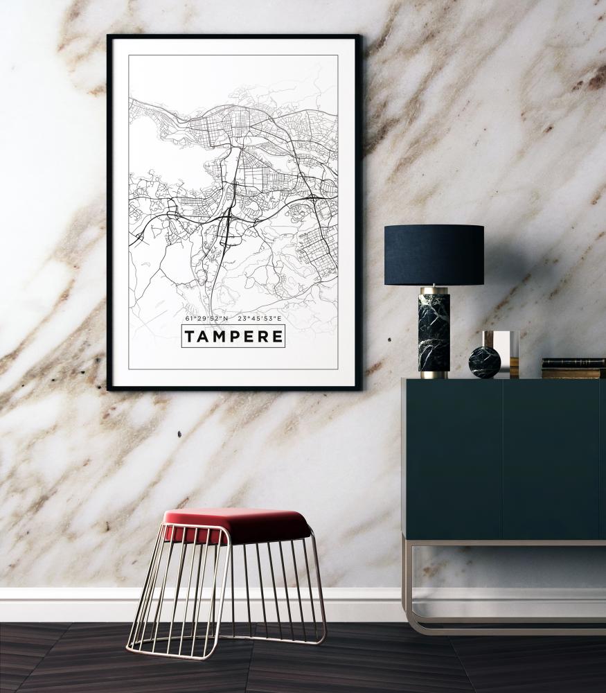 Mapa - Tampere - Cartel blanco