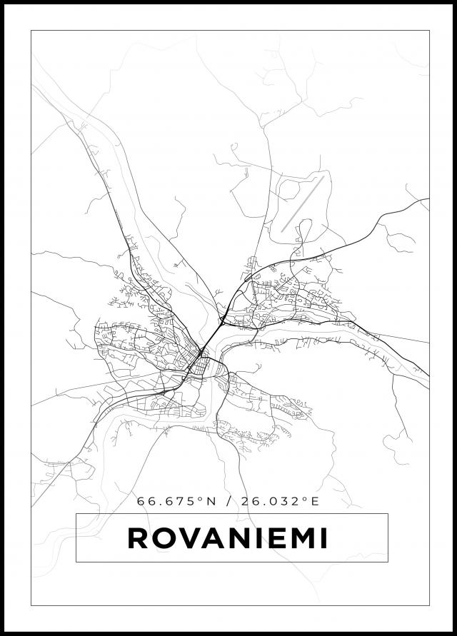Mapa - Rovaniemi - Cartel Blanco