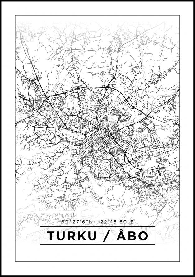 Mapa - Turku / Turku - Cartel Blanco