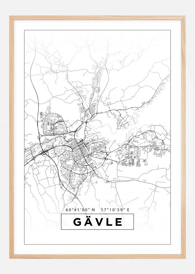 Mapa - Gävle - Cartel blanco