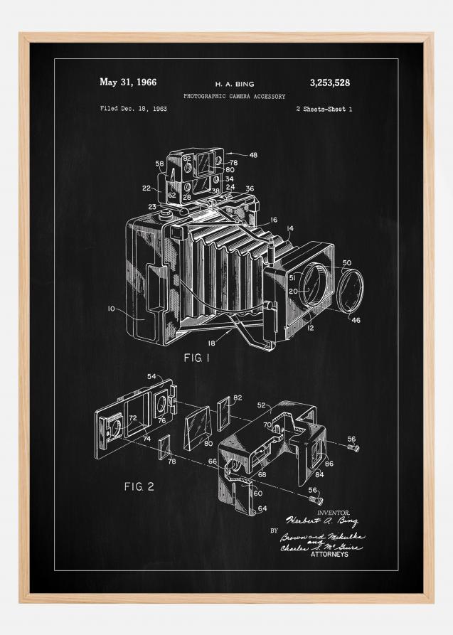 Patent Print - Photographic Camera - Black Póster