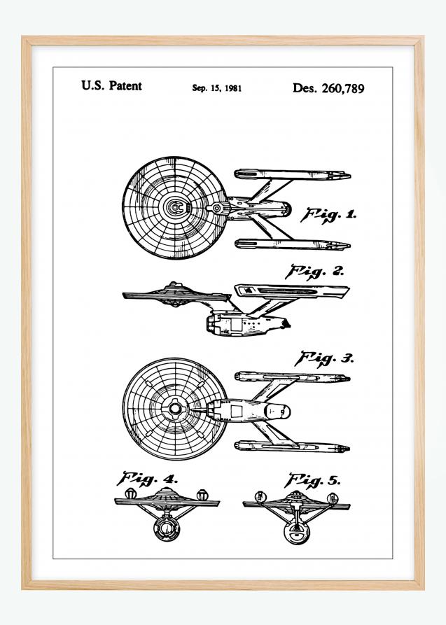 Dibujo de patente - Star Trek - USS Enterprise Póster