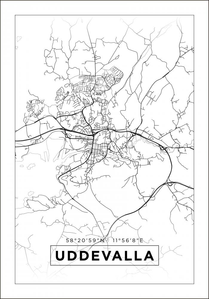 Mapa - Uddevalla - Cartel blanco