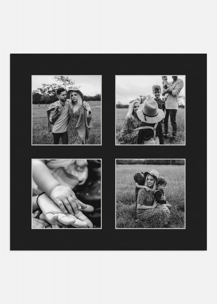 Paspart Negro 40x40 cm - Collage 4 Fotos (14x14 cm)