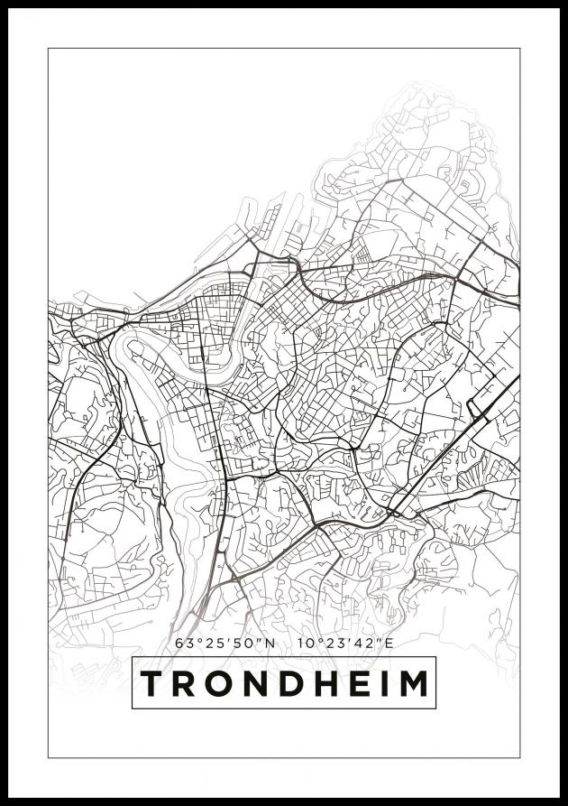 Mapa - Trondheim - Cartel Blanco