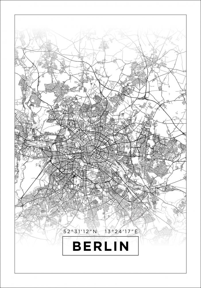 Mapa - Berlin - Blanco Pster