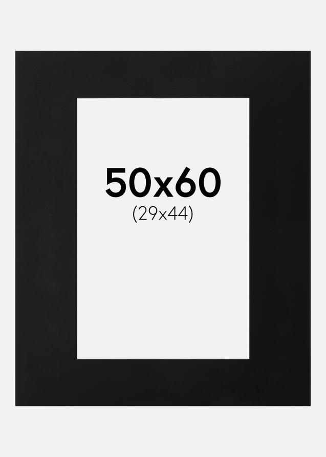 Paspartú Negro (Borde interior negro) 50x60 cm (29x44)