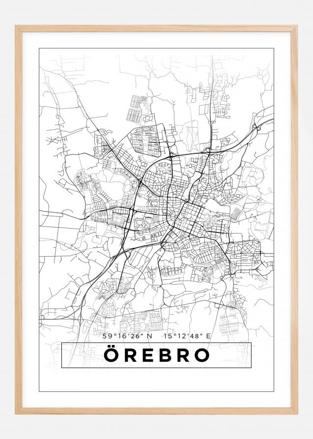 Mapa - Örebro - Cartel Blanco
