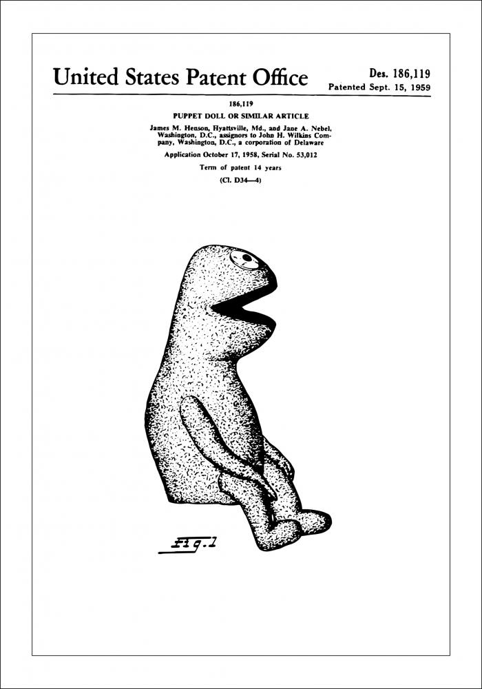 Dibujo de patente - Los Muppets - La rana Gustavo I Pster
