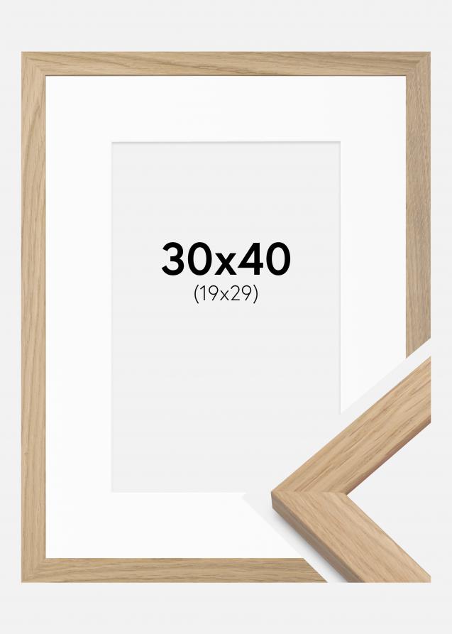 Marco Oak Wood 30x40 cm - Paspartú Blanco 20x30 cm
