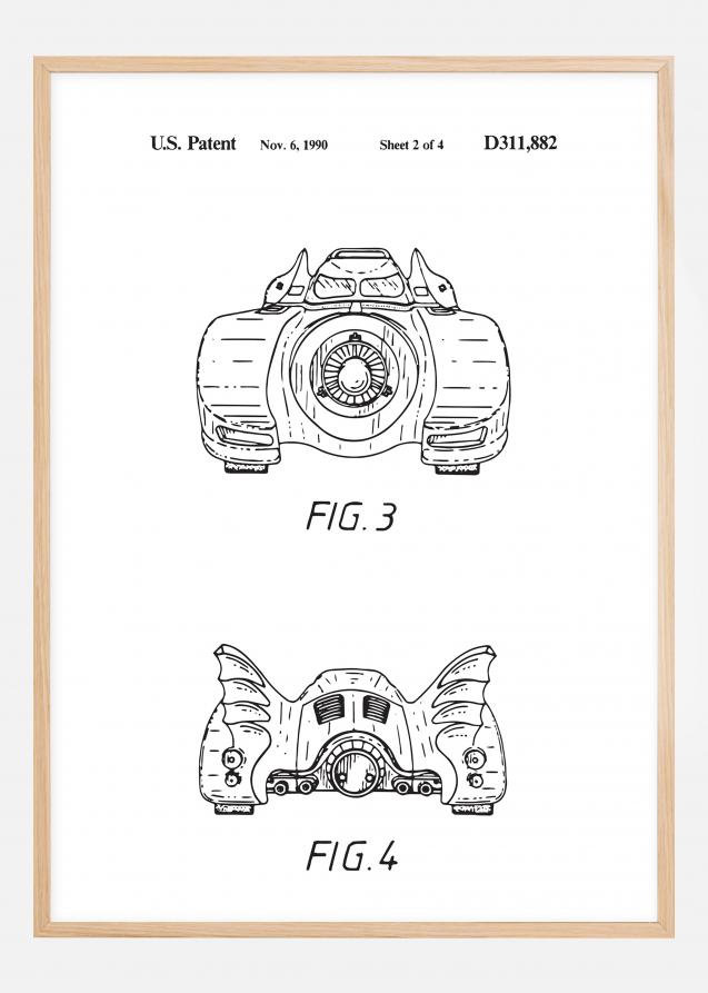 Dibujo de patente - Batman - Batmobile 1990 II Póster