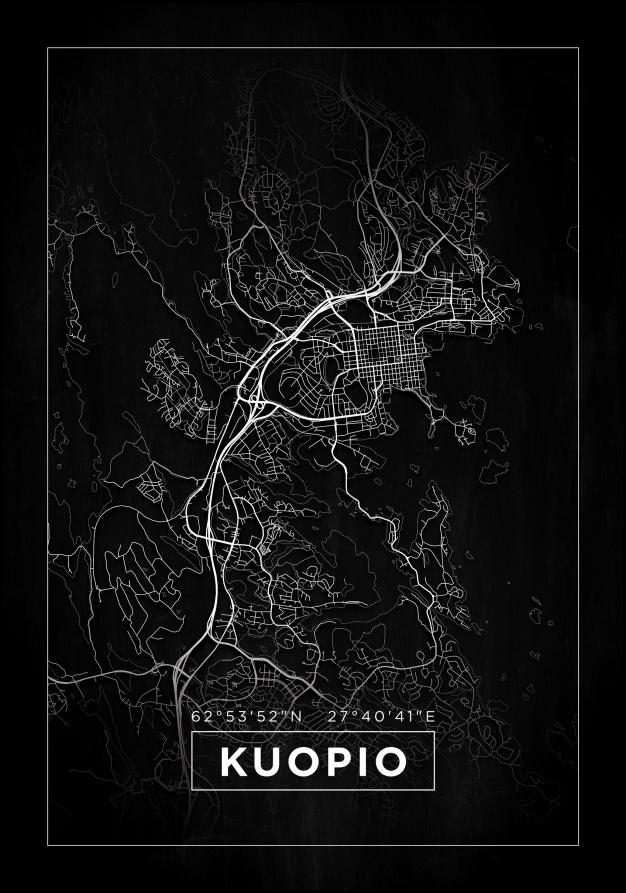 Mapa - Kuopio - Cartel negro