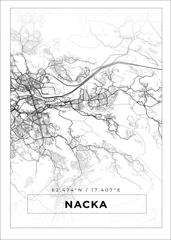 Mapa - Nacka - Cartel blanco