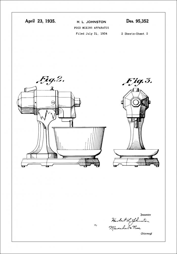 Dibujo de patente - Batidora II Pster
