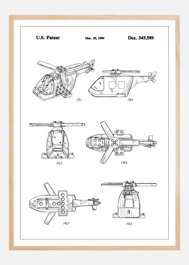 Patent Print - Lego Helicopter - White Póster