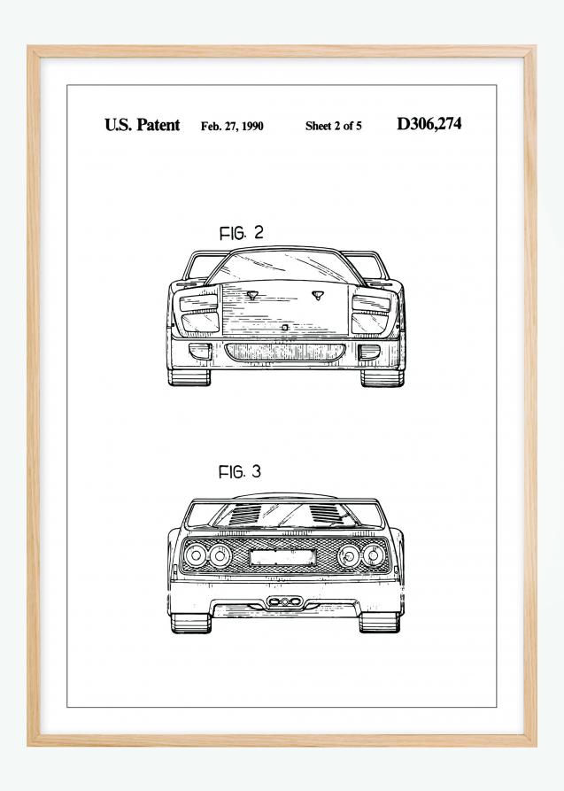 Dibujo de patente - Ferrari F40 III Póster