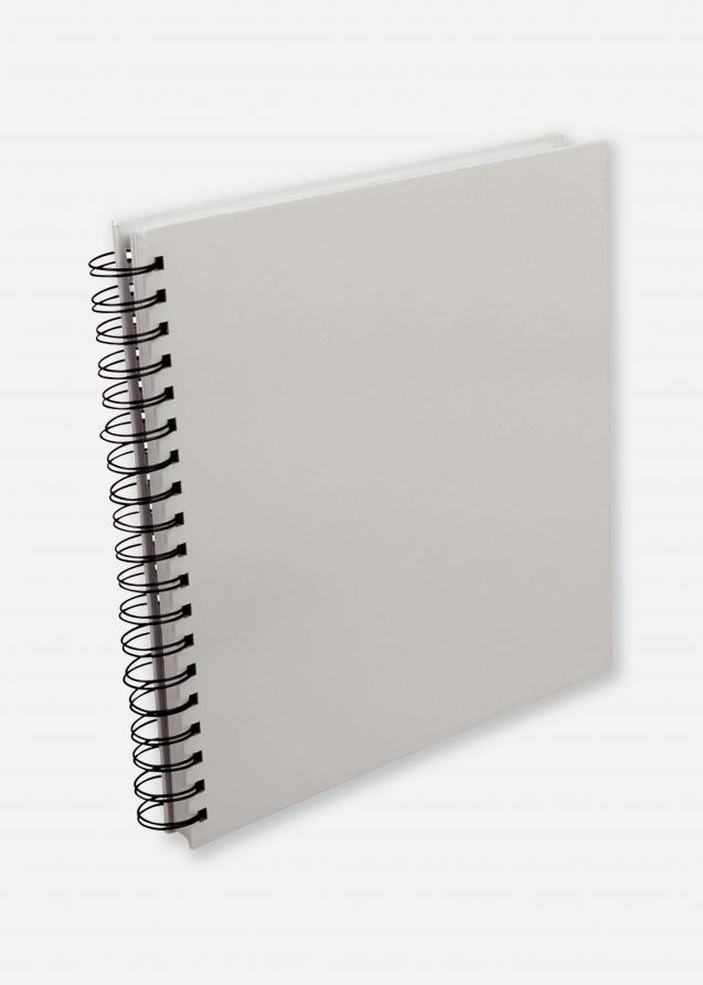 Cuadrado Álbum de fotos de espiral Blanco - 25x25 cm (80 Hojas blancas)