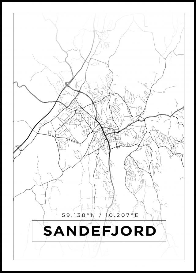 Mapa - Sandefjord - Cartel Blanco