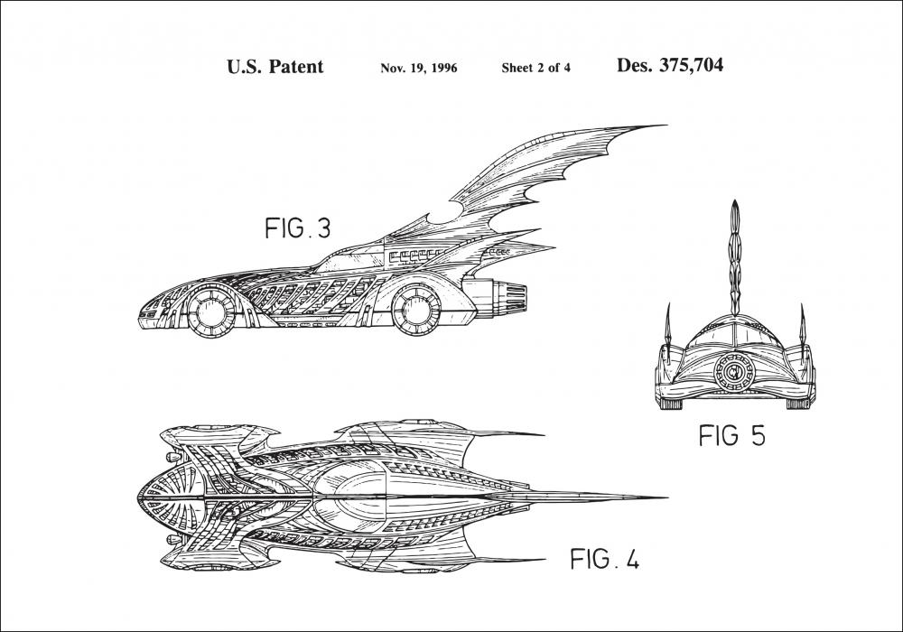 Dibujo de patente - Batman - Batmobile 1996 II Pster