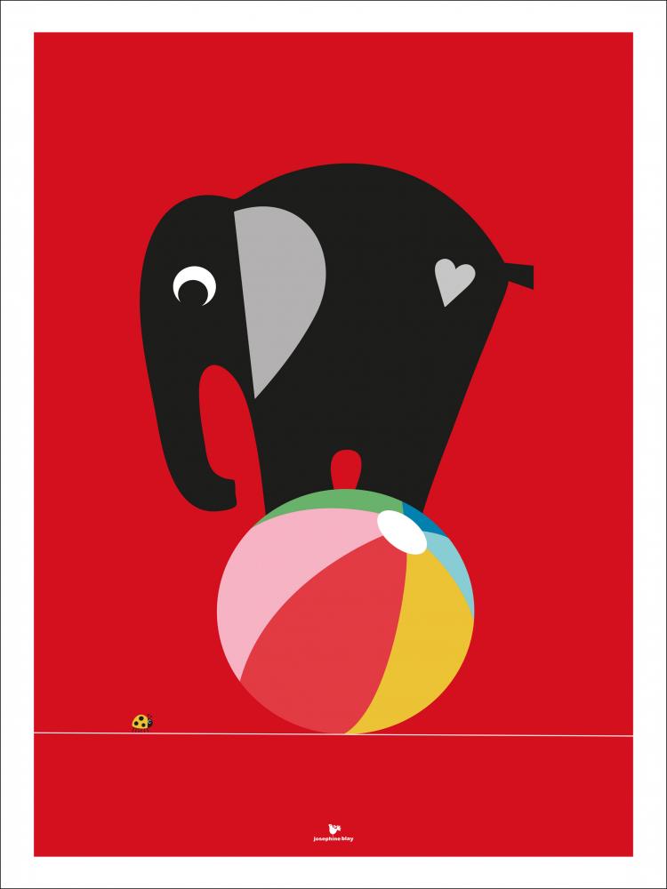 Elephant - Red Pster