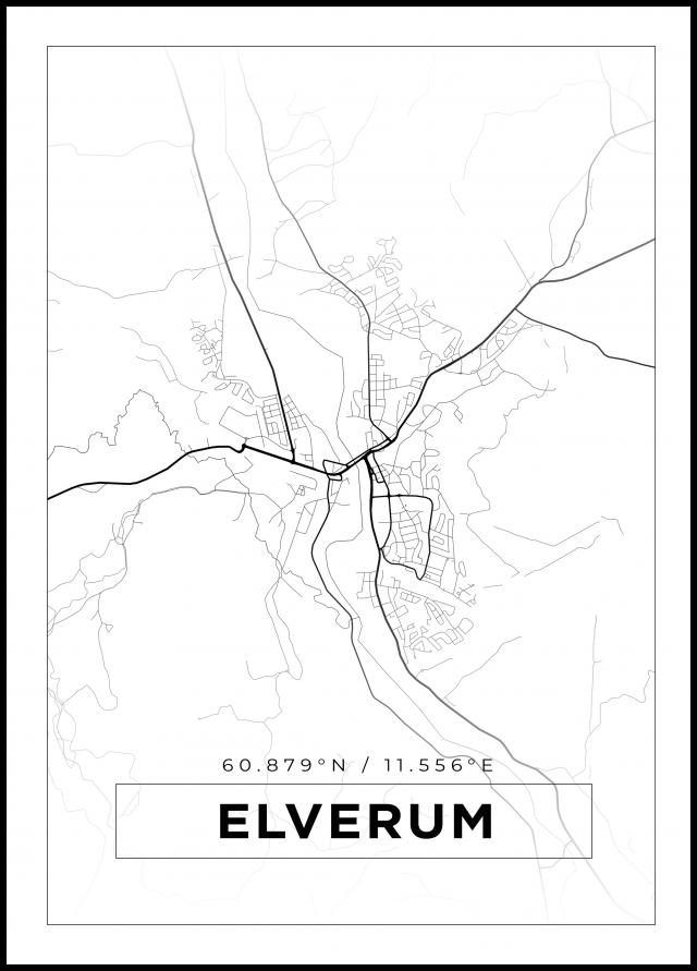 Mapa - Elverum - Cartel Blanco