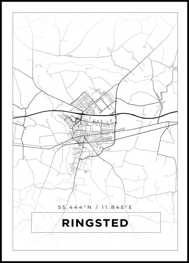 Mapa - Ringsted - Cartel blanco