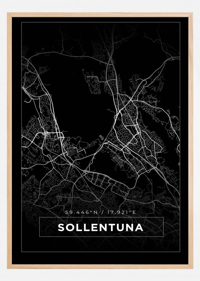 Mapa - Sollentuna - Cartel Negro