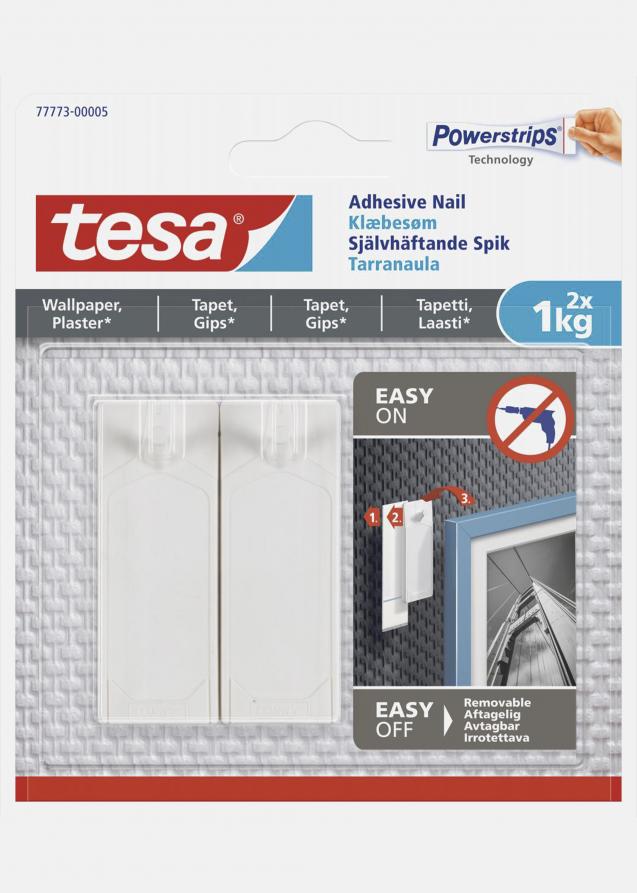 Tesa - Clavo autoadhesivo ajustable para todo tipo de paredes (máx 2x1 kg)