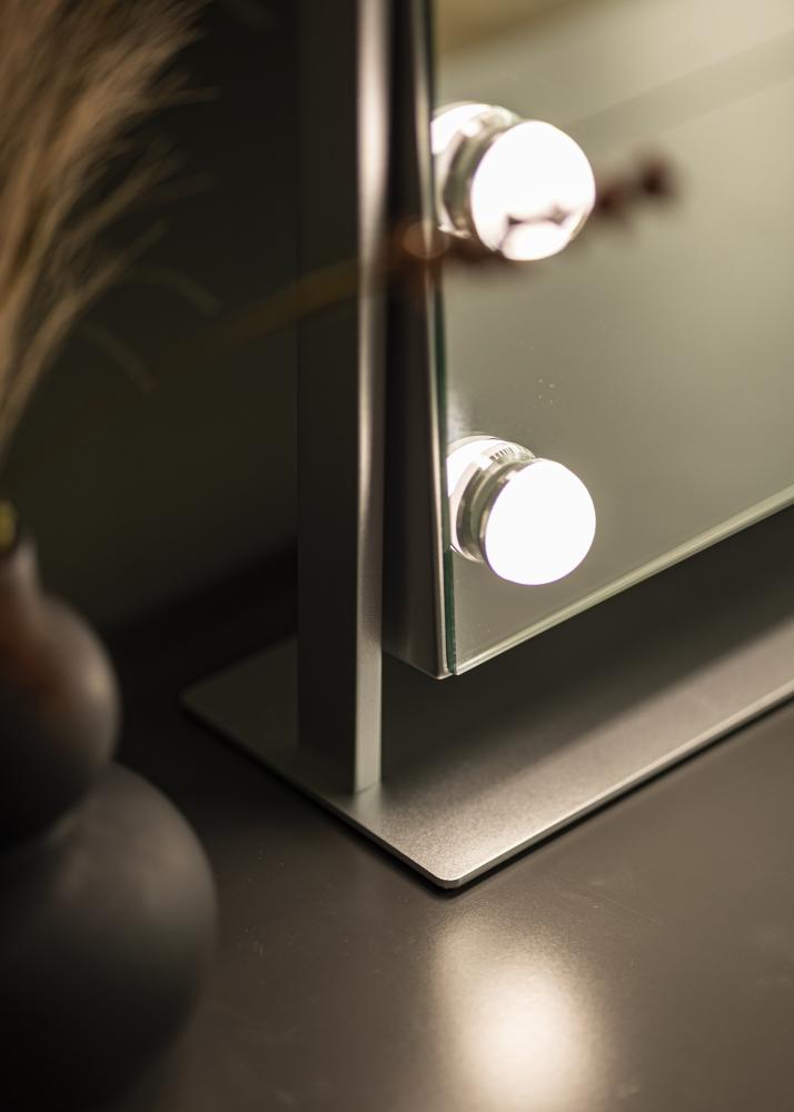 KAILA Espejo tocador Soft Corner LED Plateado 60x52 cm