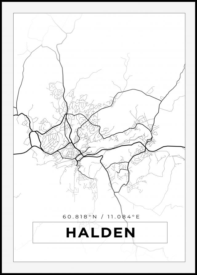 Mapa - Halden - Cartel blanco