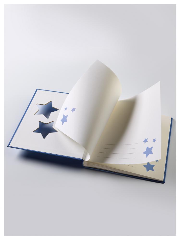Estrella lbum para bebs Azul - 28x30,5 cm (50 Pginas blancas / 25 hojas)