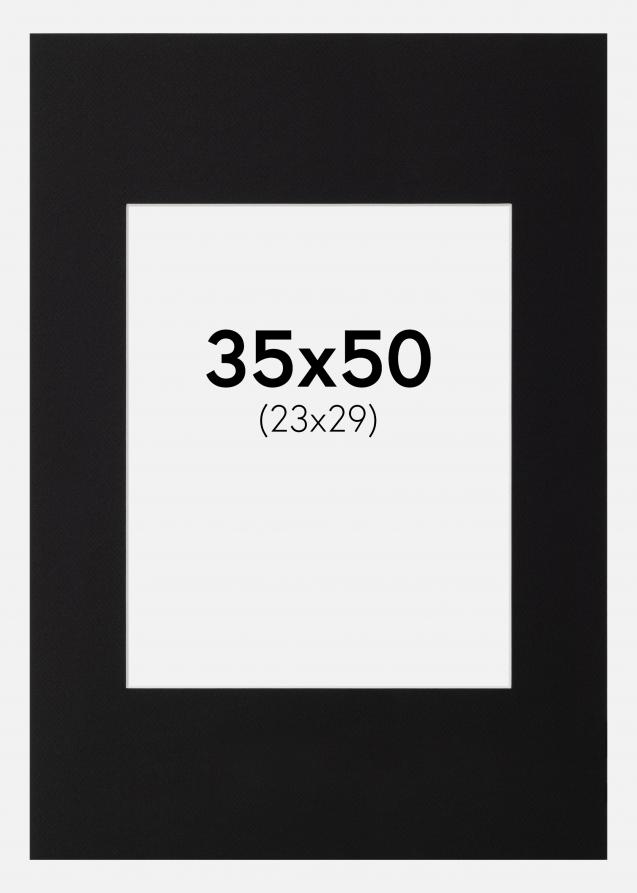 Paspartú Negro Estándar (Borde interior blanco) 35x50 cm (23x29)